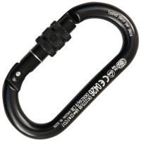 義大利 KONG 鉤環 Oval Alu Classic Screw Sleeve  鋁合金經典O型螺旋鎖扣 黑色 730LA0NNNKK (50顆特價)